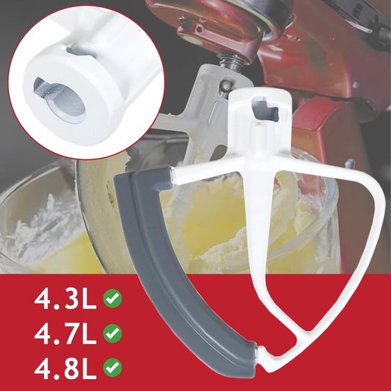 Flexibele Klopper - Keukenmachine Accessoire - Beslag Maken - Flexibele Rand - 15.6 cm Breed van Merkloos — afbeelding 4
