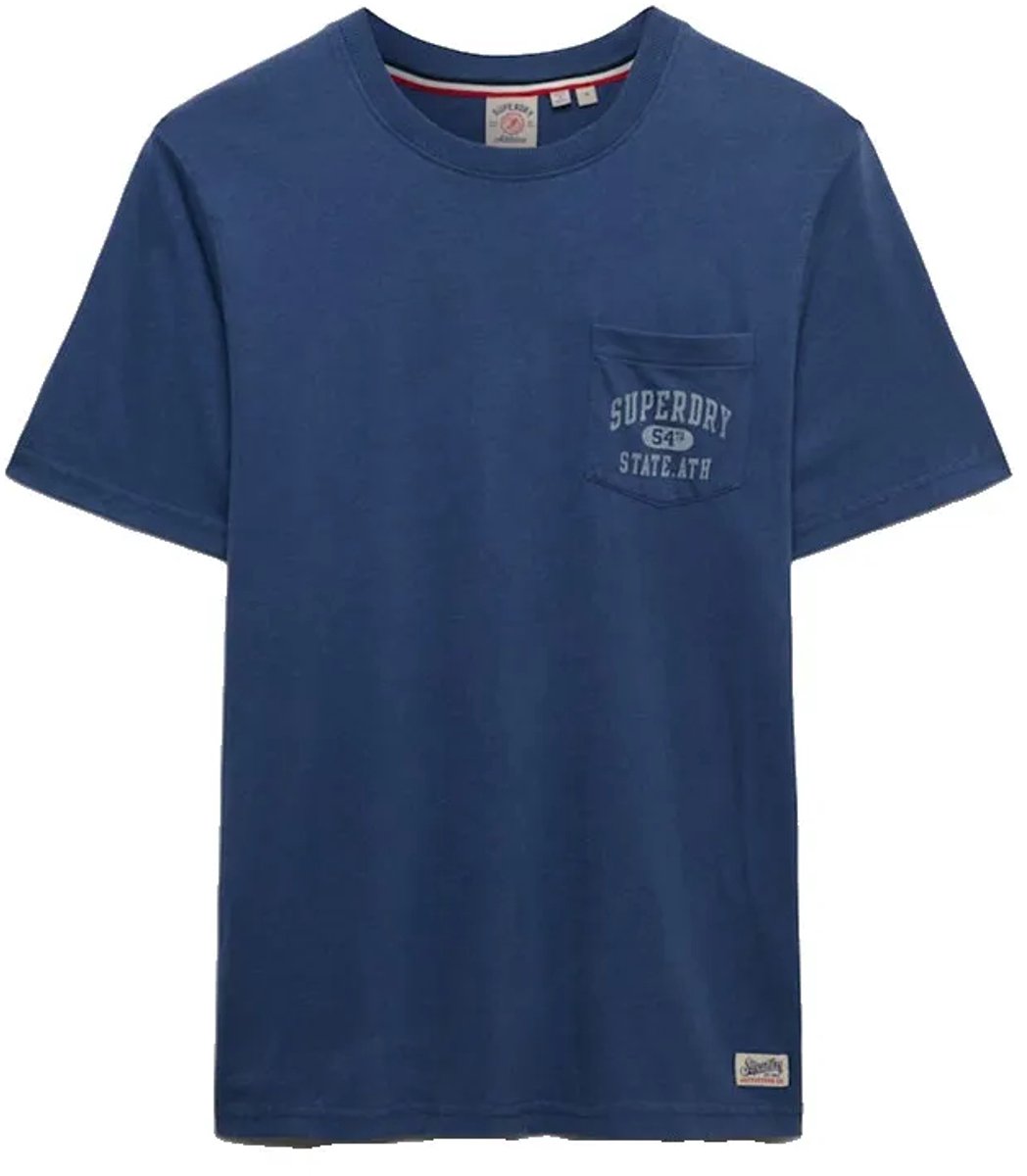 Superdry Vintage Prep Relaxed Pocket T-shirt Heren T-shirts Blauw