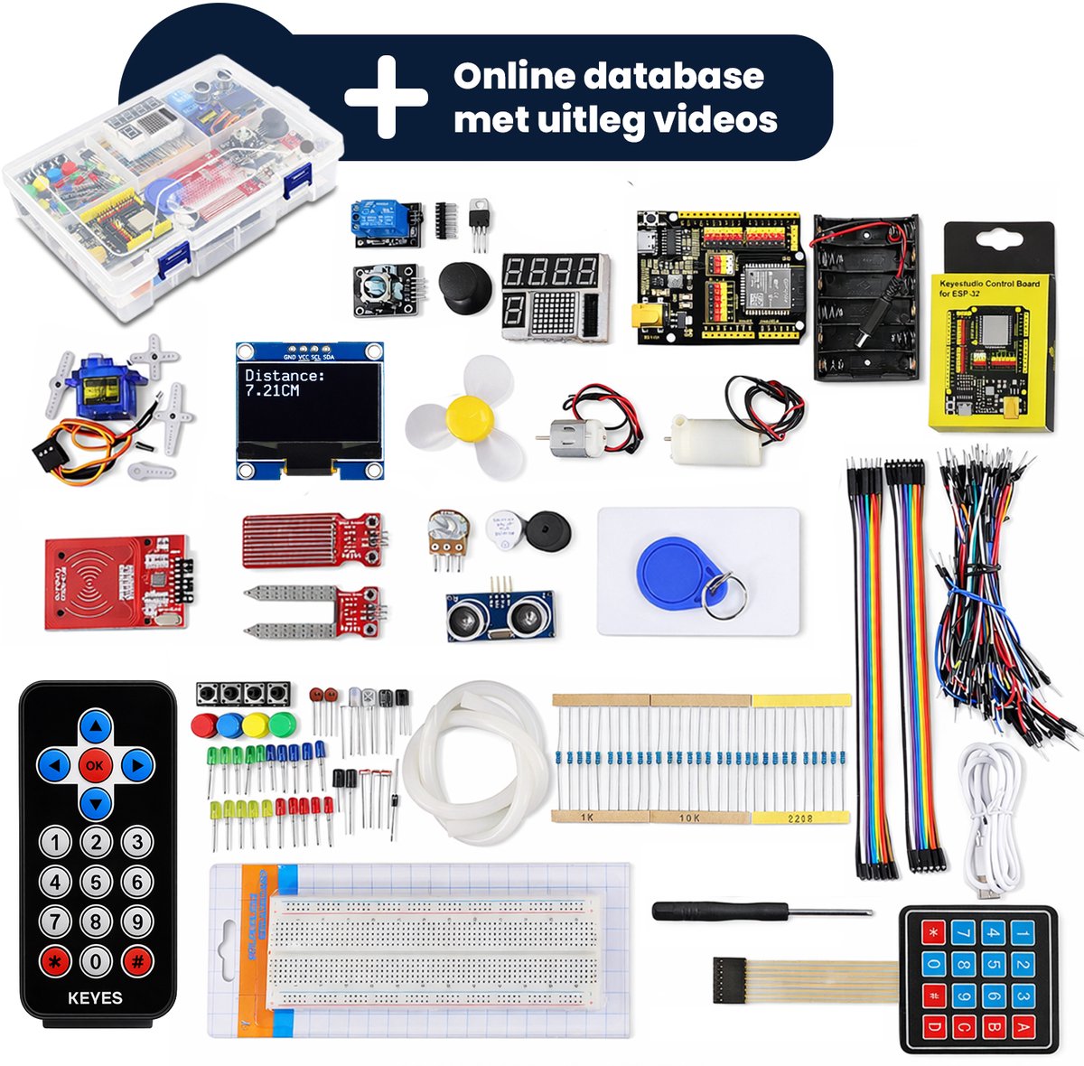 Nince Programmeerbord Starter Kit - ESP32 Programmeer Kit - Elektronica & Robotica Set - Voor Beginners & Kinderen - Met Sensoren en Modules