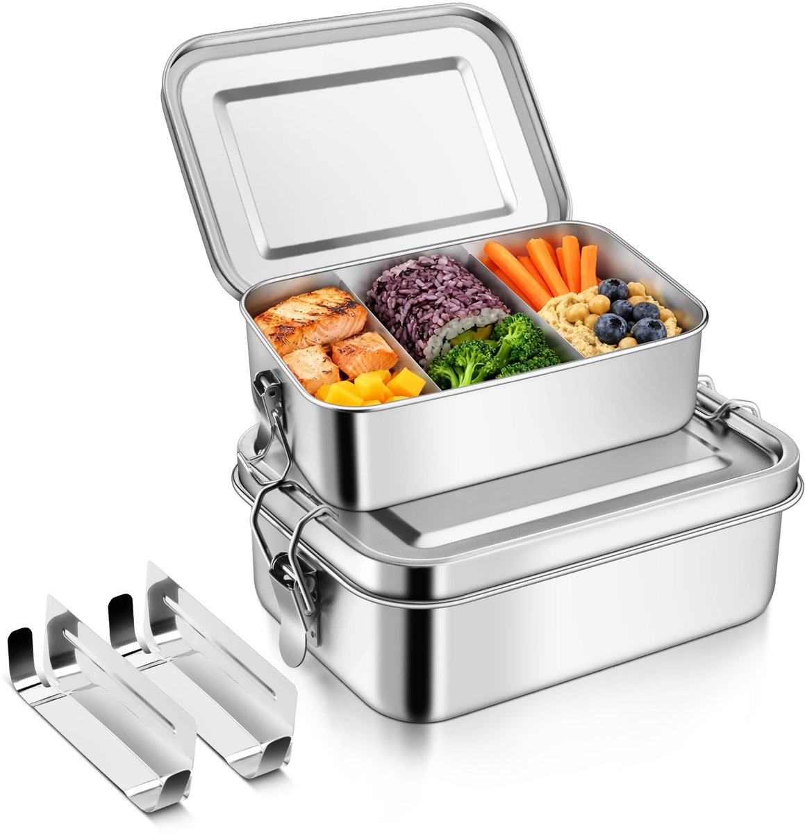 Brooddoos met Compartimenten - Set van 2 - 850ml + 1400ml
