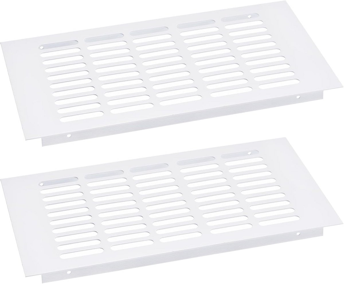 Ventilatierooster Wit Rechthoekig voor Kast en Ventilatie 2 Stuks Aluminium