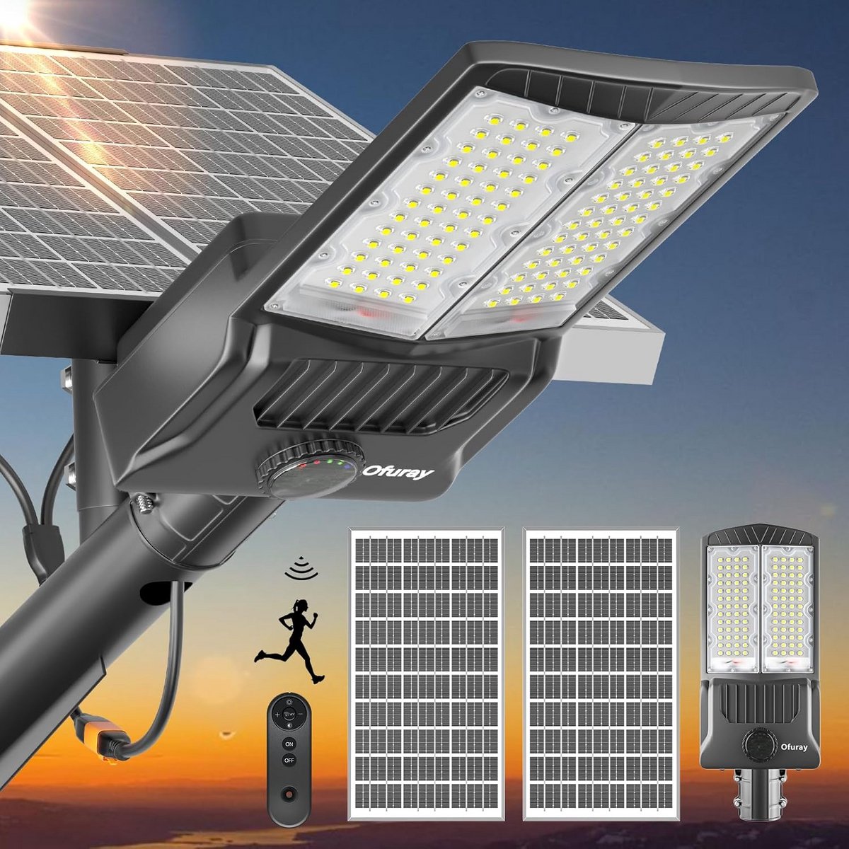 Krachtige Led Buitenlamp op Zonne-energie met Bewegingssensor - Schemer tot Zonsopgang - IP67 Waterdicht