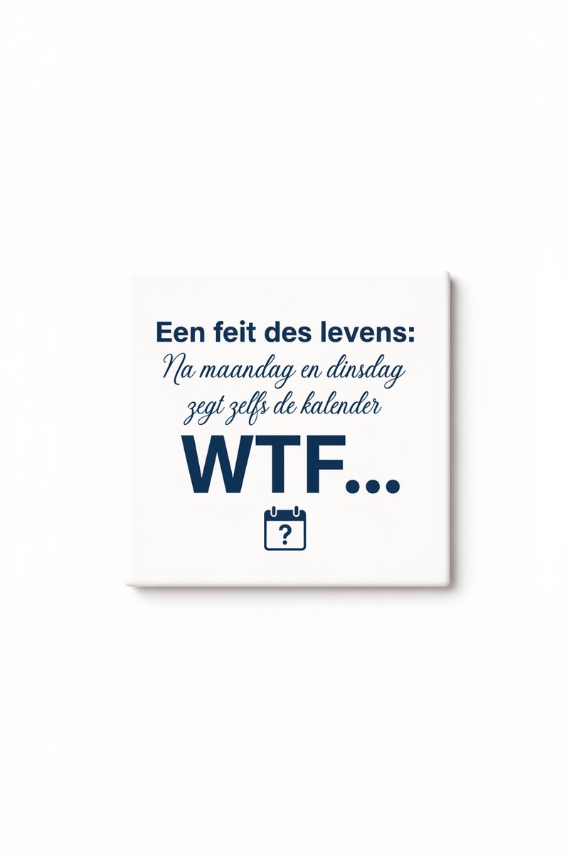 Grappige Nederlandse WTF Keramische Tegel – Een Feit Des Levens Kalender Quote Decoratieve