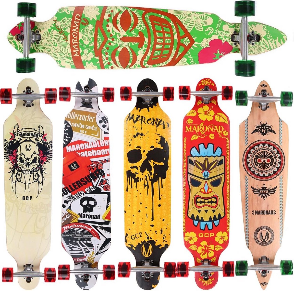 Drop Through Longboard Cruiser ABEC 11 Skateboard Race Cruiser 104 cm