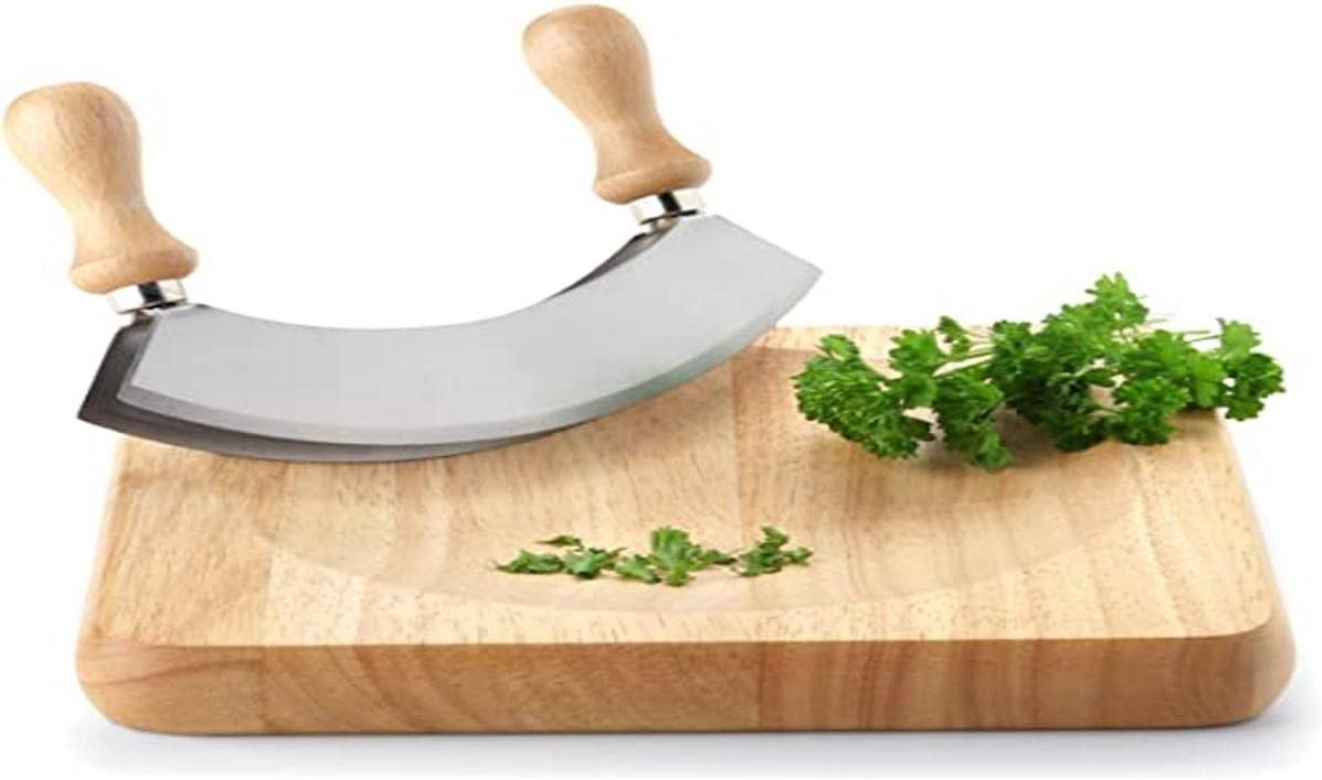 Ronde Rubberhouten Snijplank met Vanggoot - 22,5 x 22,5 cm Houten Hakblok