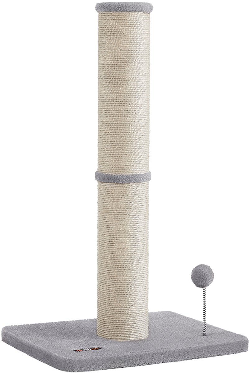 Krabpaal voor katten – Sisal – Duifgrijs – 85 cm met lentepompon