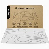 Moeve Diatomite Badmat - Sneldrogende Douchemat - 60x40cm - Antislip - Absorberende Badkamermat - Diatomiet - Stenen Badmat - Lichtgrijs