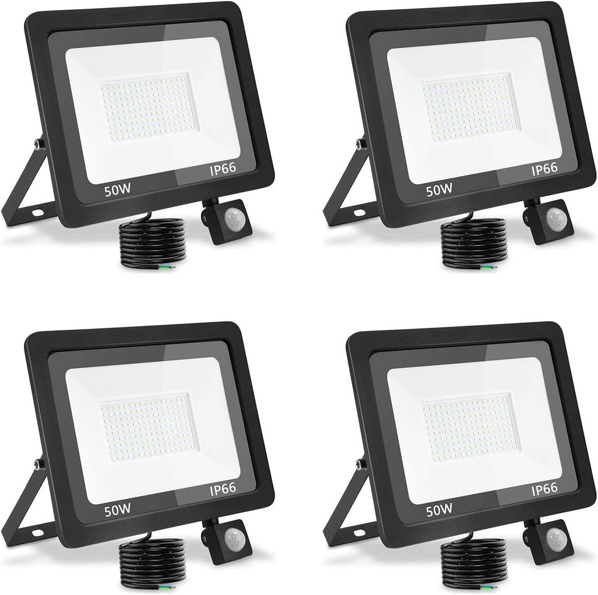 Krachtige LED Buitenlamp met Bewegingssensor 50W Warm Wit IP66