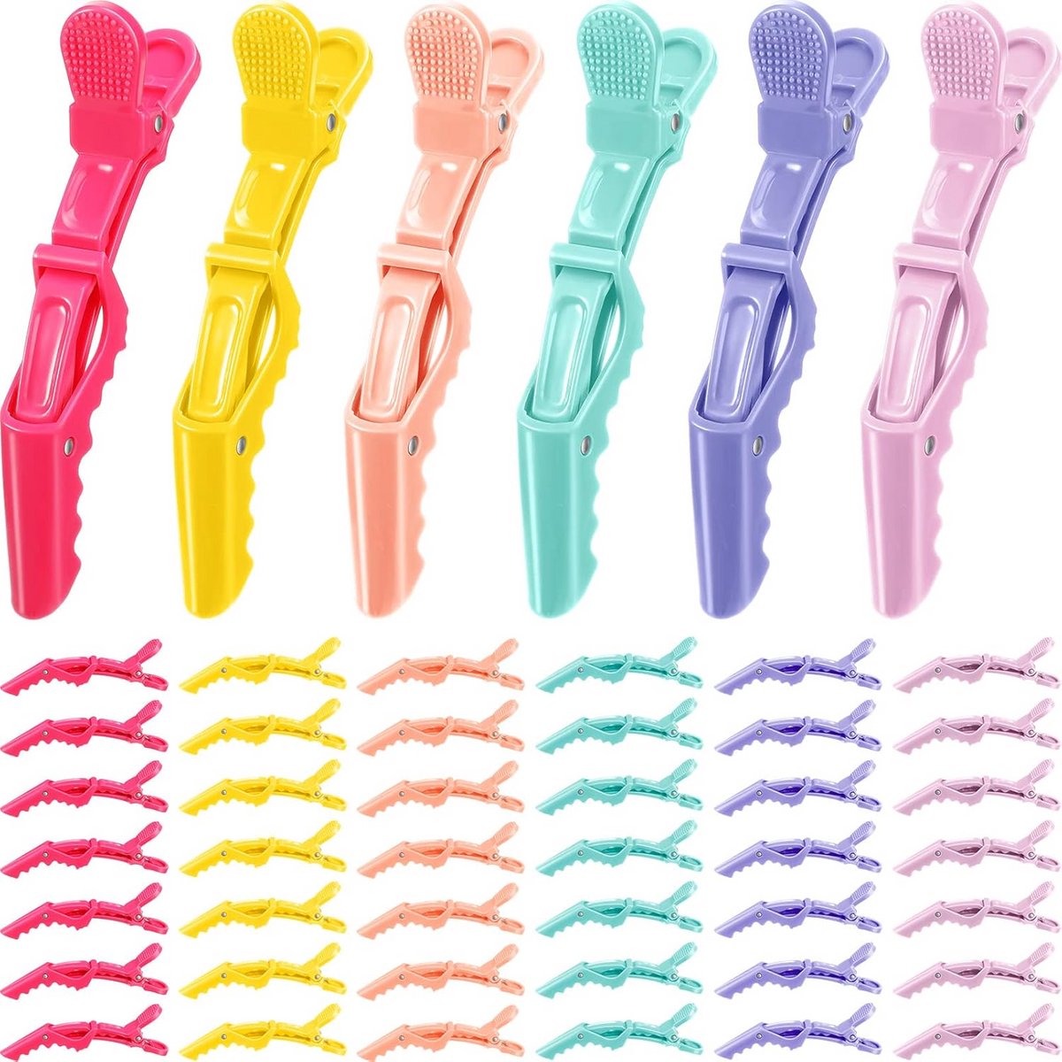 50 Stuks Gekleurde Alligator Haarspelden Clips voor Kapsels en Haarstyling