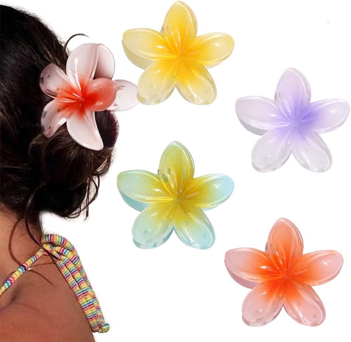 Grote haarclips met sterke grip voor dik haar - Set van 4