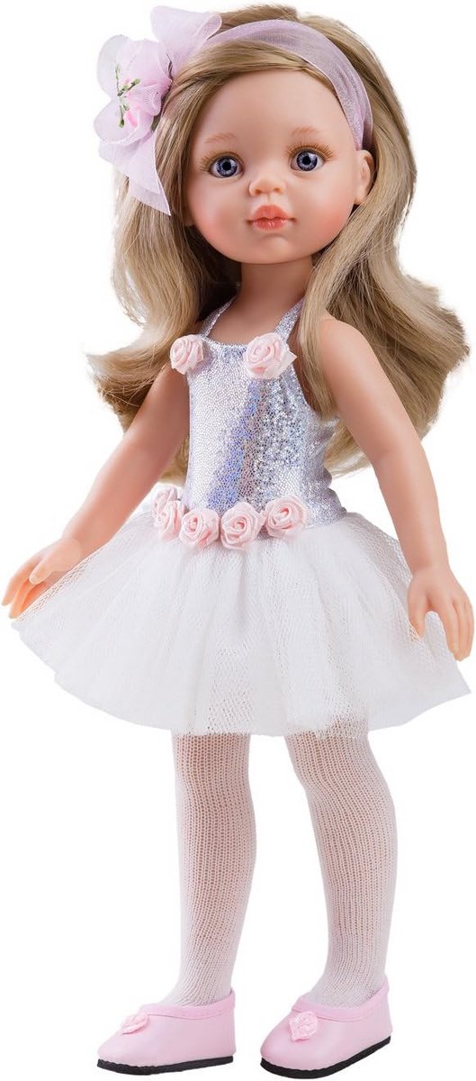 Realistische Pop Carla Ballerina Meisje 32 cm - Zacht en Geurend Speelgoed