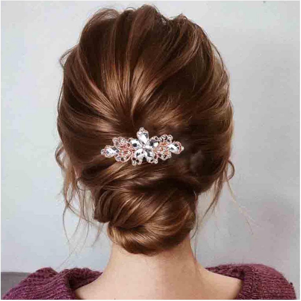 Glanzende Bruidshaarclip met Blauwe Kristallen - Haaraccessoire voor Bruiloft en Feest