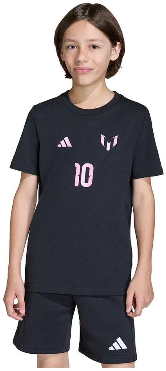 Adidas Messi Name&number Graphic T-shirt Met Korte Mouwen Zwart 13-14 Years Jongens