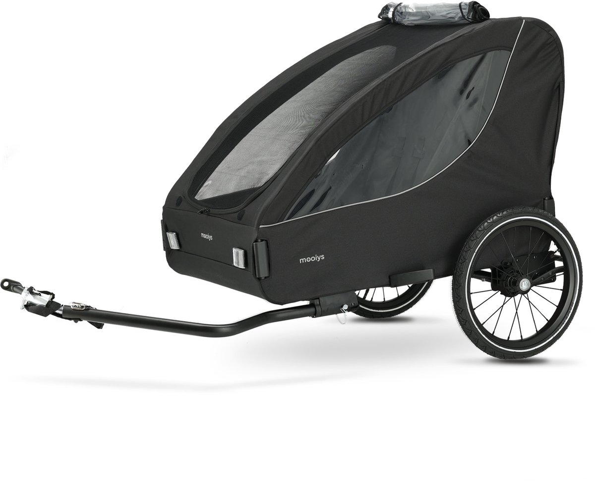 Mooiys Track Fietskar voor Kinderen - 2 Persoons Fietstrailer - Zwart