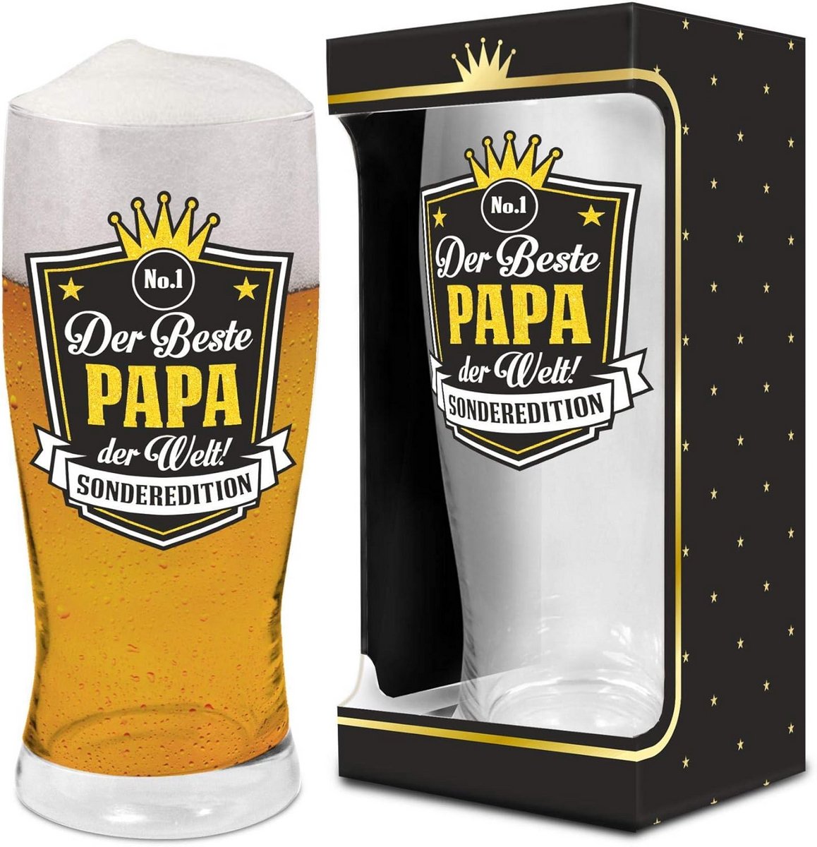 Bierglas Vaderdag Cadeau - Leuk Relatiegeschenk voor Papa