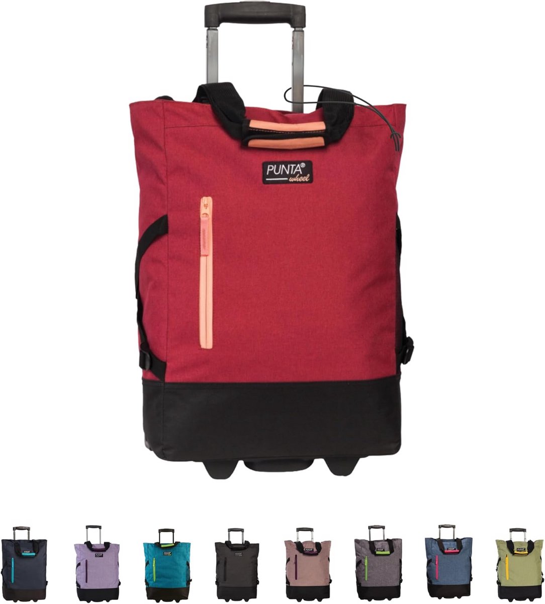 Winkelwagen Trolley met 2 Wielen - 50 cm Inhoud 33L - Wijndrood