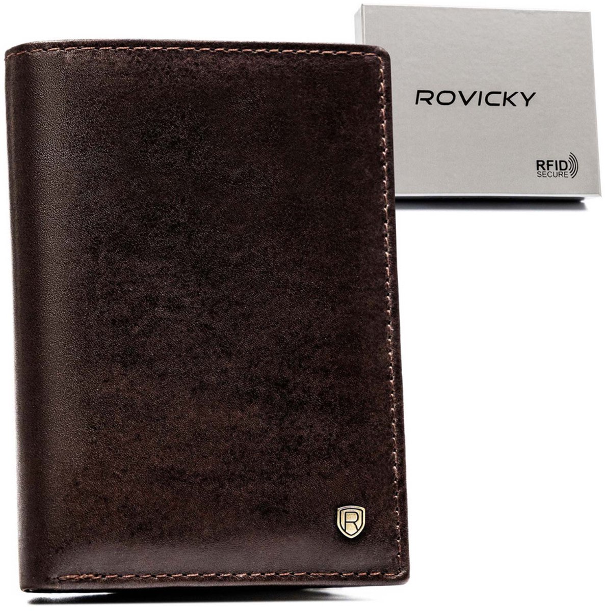 Rovicky - Grote Leren Portemonnee - RFID Beveiliging - Verticaal Ontwerp
