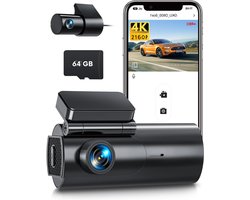MIRA® Dual Dashcam - Voor en Achter Camera – Auto Camera Met Nachtzicht – Zwart - 5cm x 10cm x 4cm