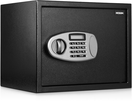 Elektronische Kluis Brandwerend met Cijferslot - incl. NL handleiding - Muurbevestiging - 38x30x30 cm - 10KG - 34L - Staal - Zwart