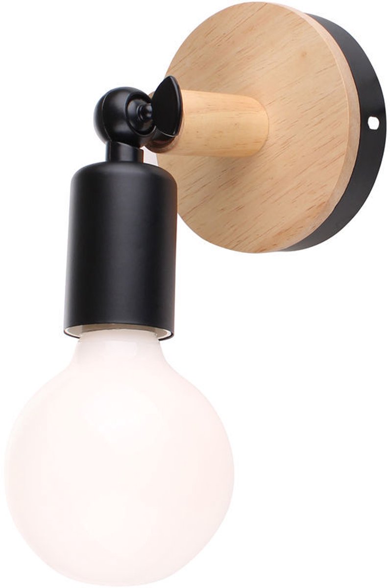 Wandlampen Industriële E27 Wandlamp Minimalisme voor Slaapkamer Woonkamer Keuken Zwart