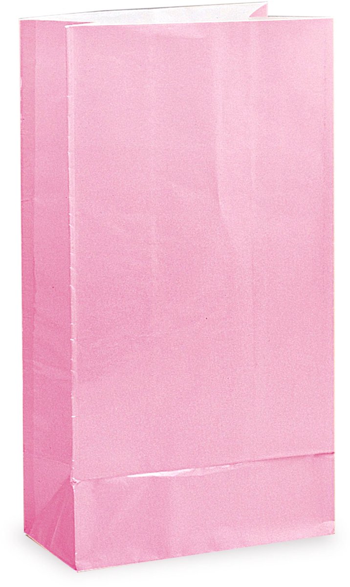 Feestzak lichtroze papier 12 stuks