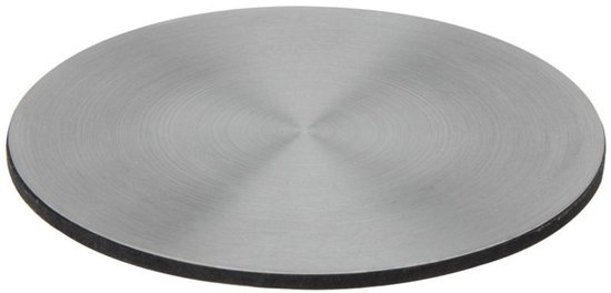 Sous-verres Bellatio Design - 6x - argent - acier inoxydable - 10 cm - rond - couche de mousse