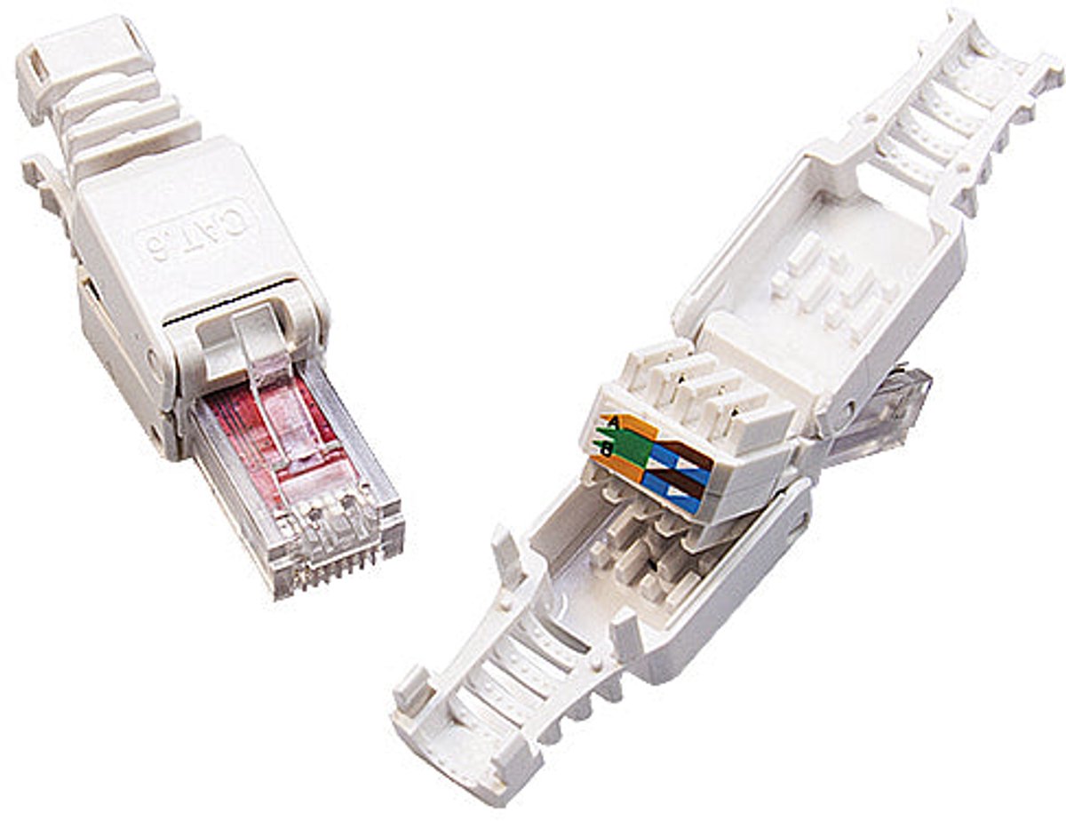 Set van 2 Doe-Het-Zelf RJ45 connectoren voor CAT6, Ziggo en KPN geschikt