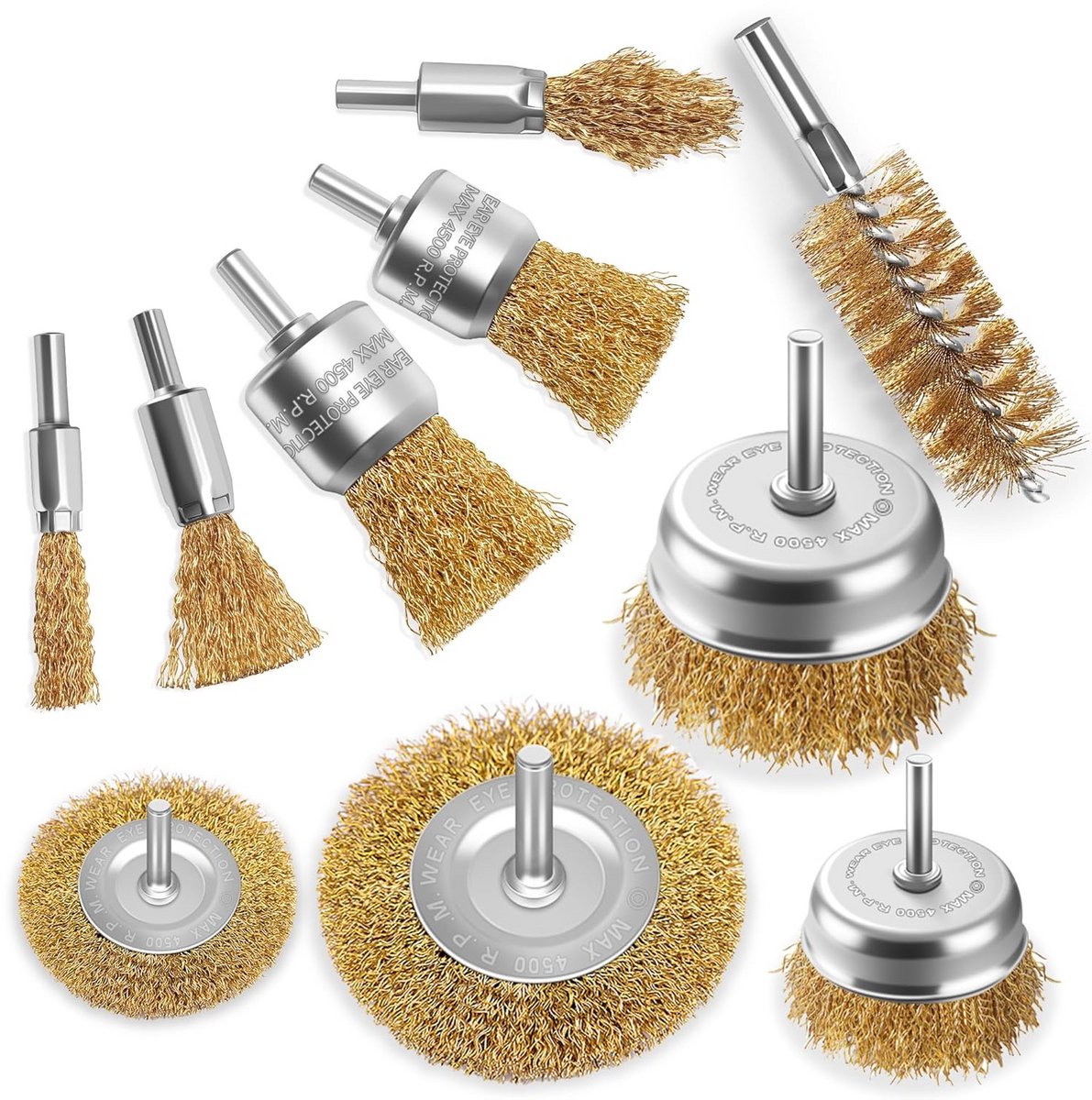 Draadborstelset voor Hout- en Metalen Reiniging - 10 Stuks