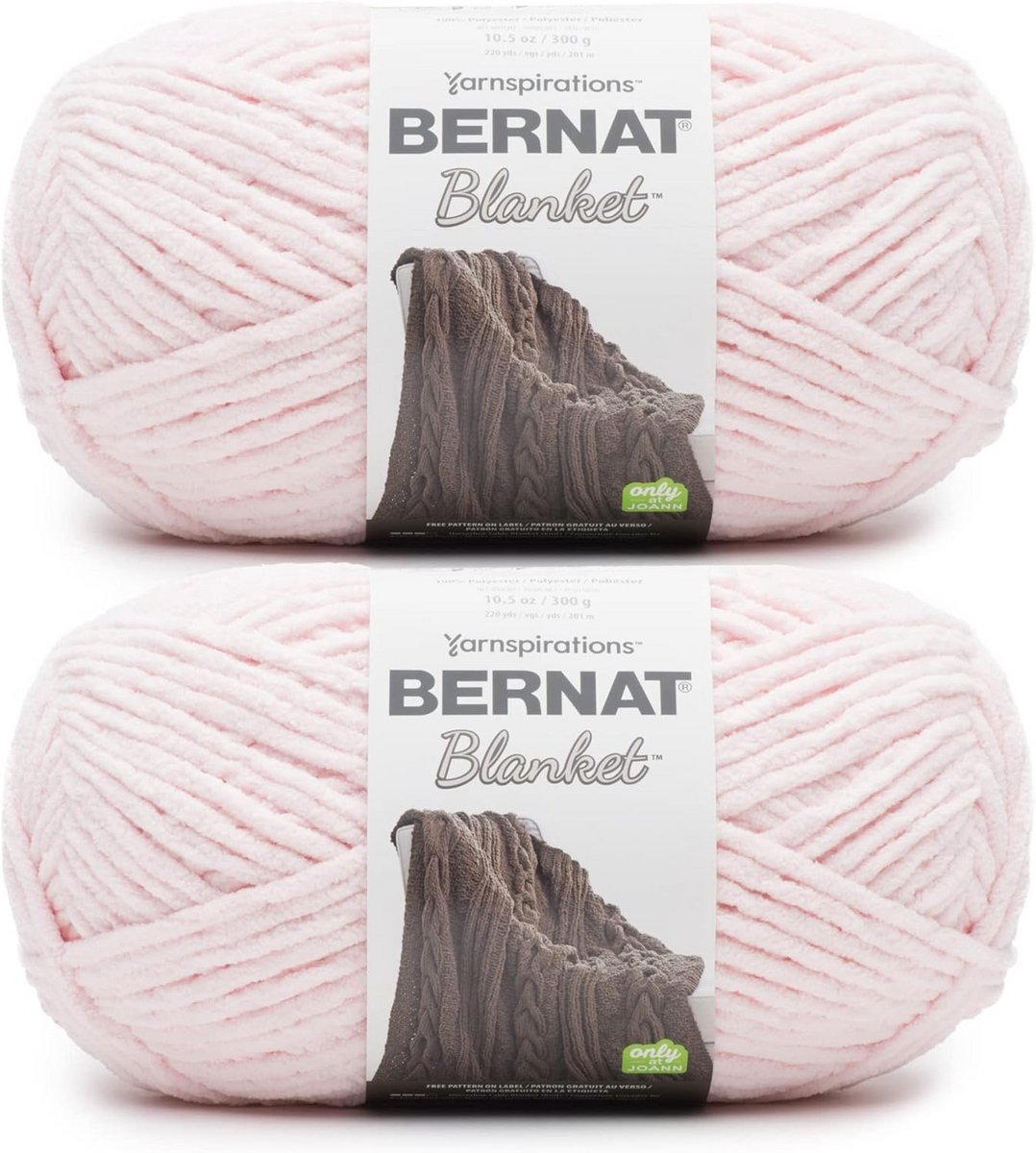 Zachte deken garen blush pink - 2 stuks 300g, polyester, super bulky, 220 yards - breien en haken