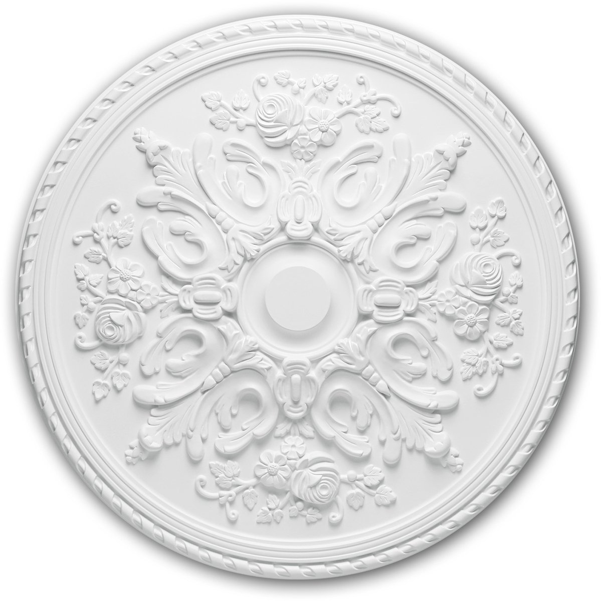 Plafond Rozet 156025 Profhome Sierelement plafond centrum rococo barok stijl wit Ø 82 cm