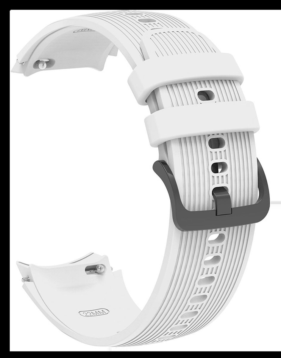 Bandje Geschikt voor OnePlus Watch 3 / 2R / 2 - Siliconen met Gespsluiting - Wit