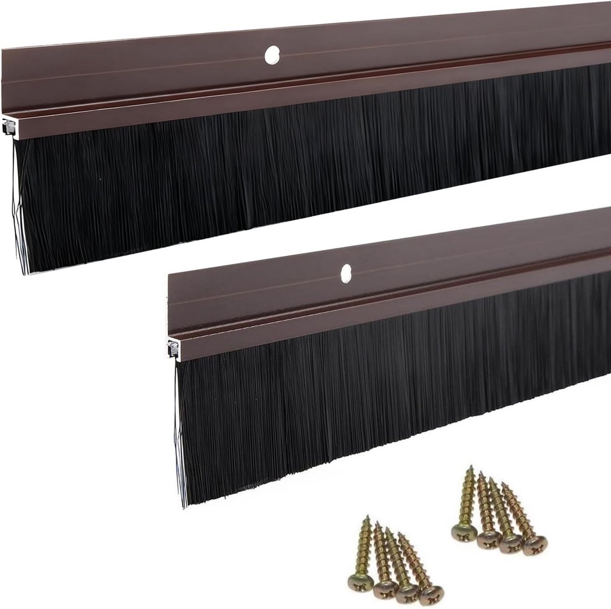 Deurborstels voor Deurafdichting - 2 Stuks met Aluminium Houder en Zachte Borstels