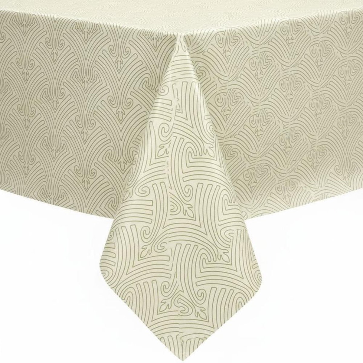 Protecttable - Tafelzeil Lijnenspel Creme 140x280cm - Tafelkleed Afwasbaar - Kunststof