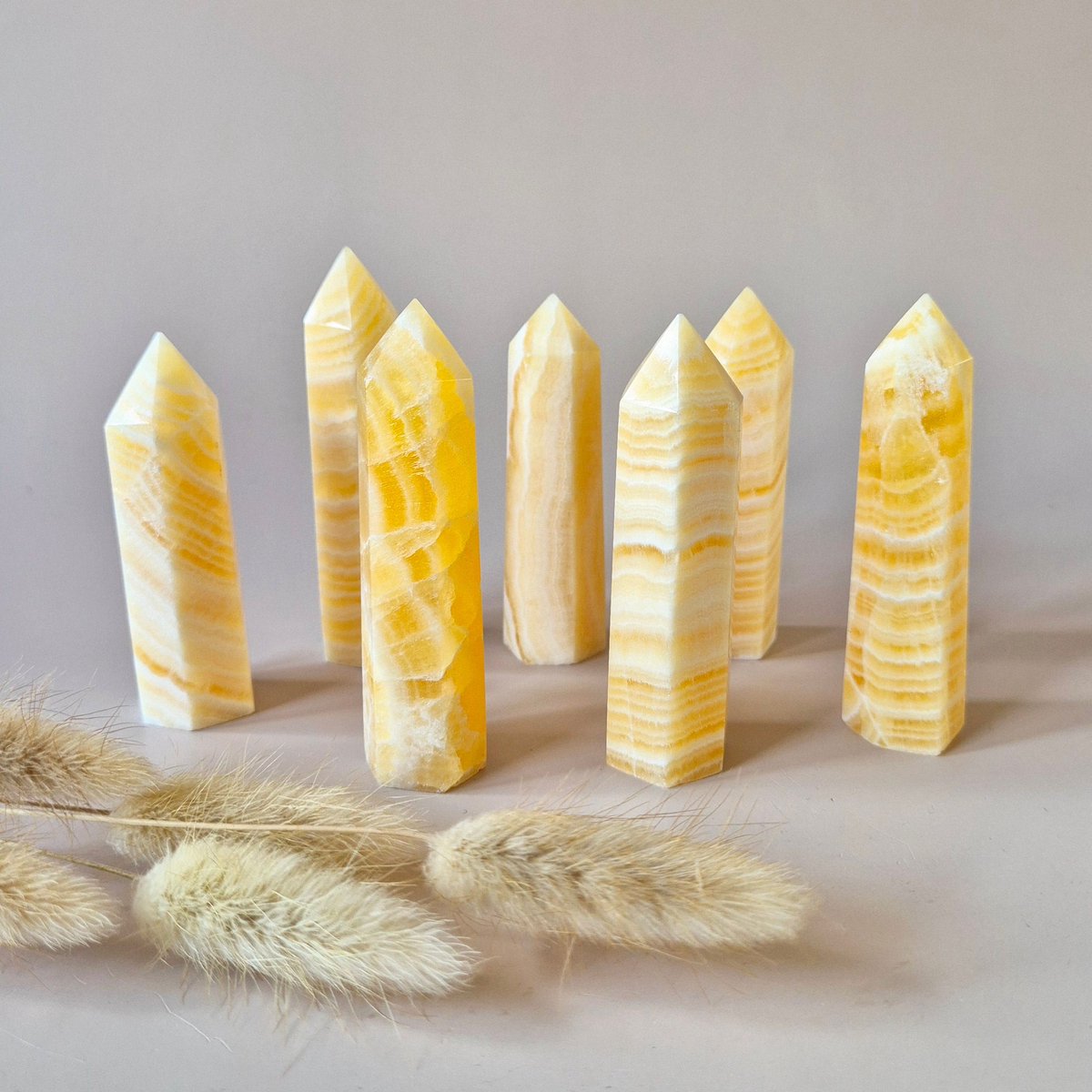 Moonlight Gemstones Edelsteen Gele Calciet Toren – 7 tot 9 cm