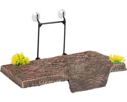 Schildpadden Eiland - Rustplek Reptiel - Terrarium Inrichting - Rechthoekig Design - 35x17.5x7 cm