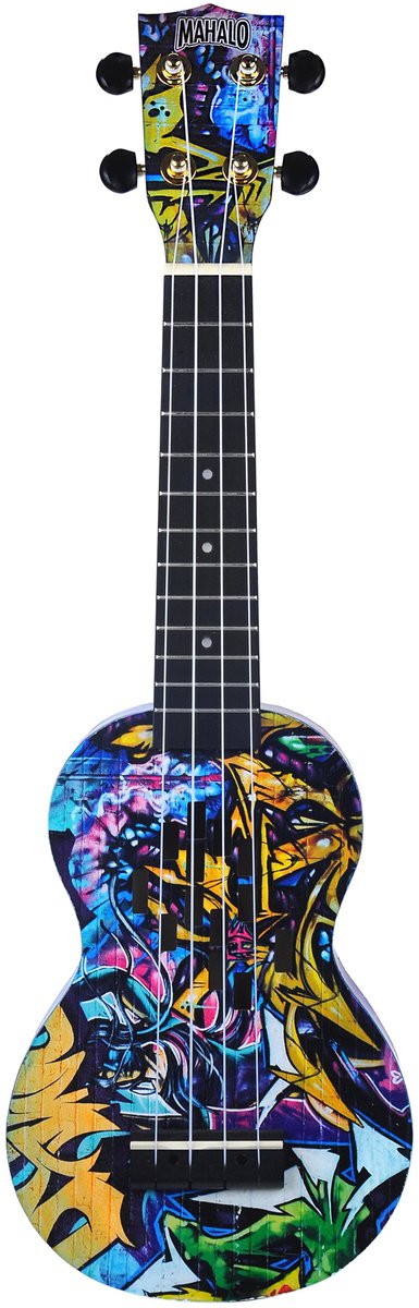 Soprano ukelele - Mahalo MA1 - Art Series - Graffiti motief - Met draagtas