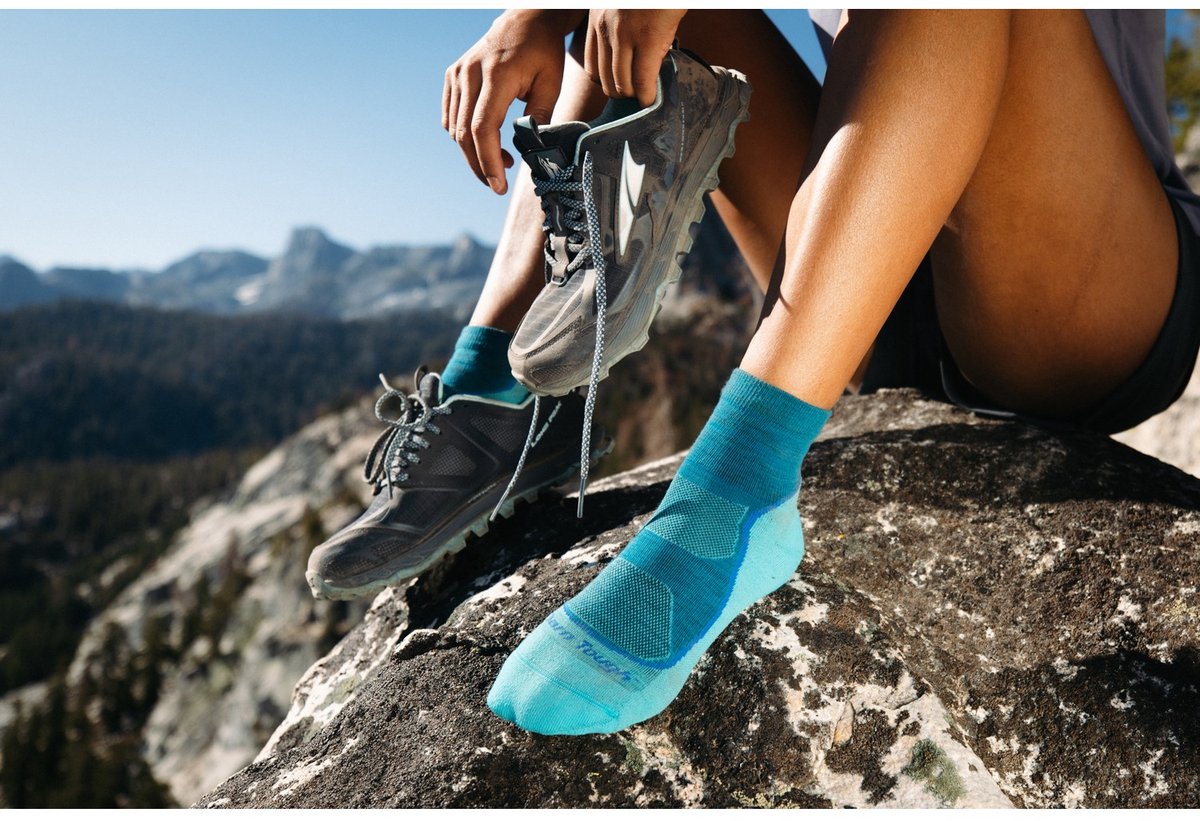 Light Hiker 1/4 Lightweight with Cushion Hikingsokken en wandelsokken van merinowol Lichtblauw/donkerblauw
