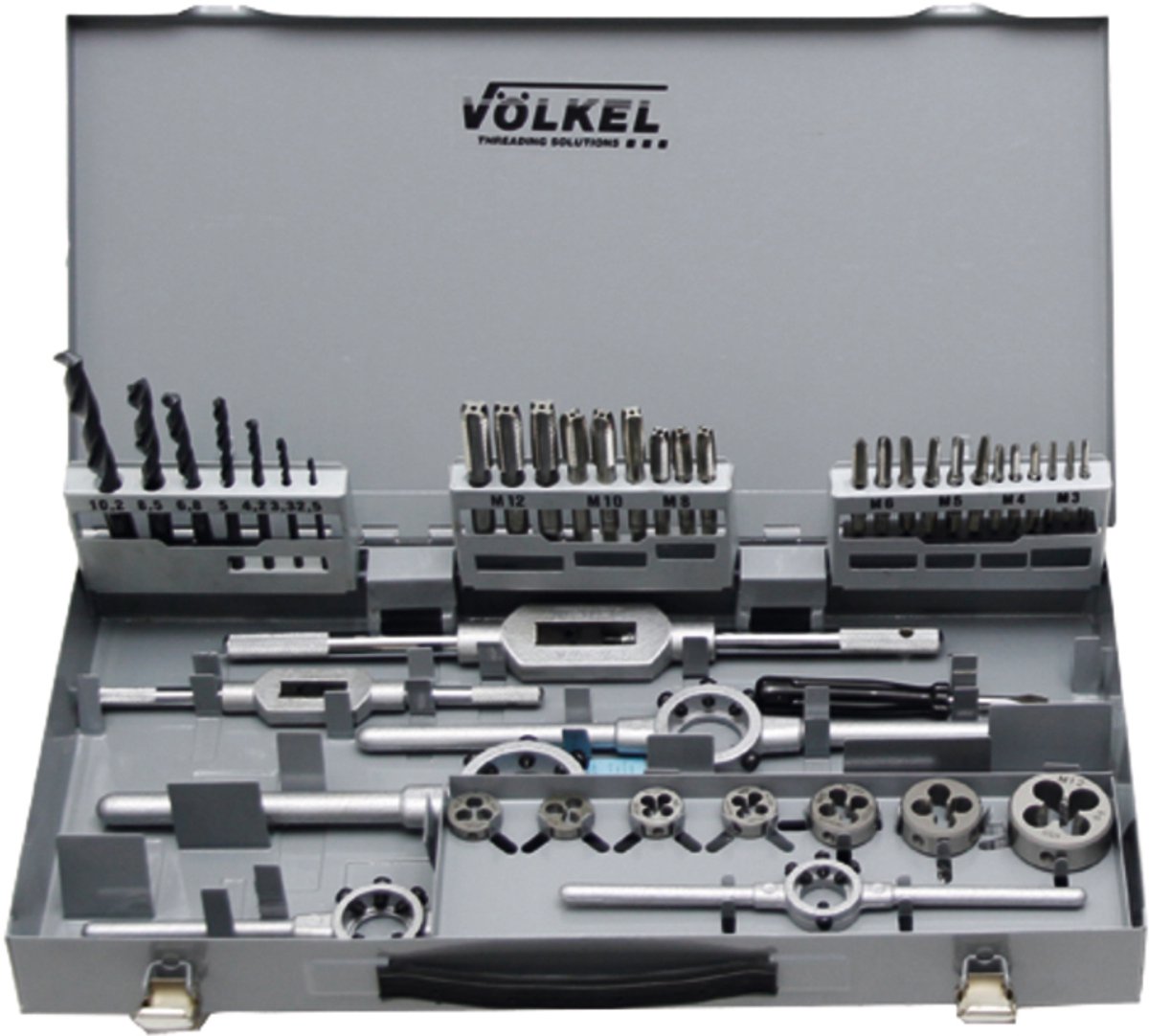 VÖLKEL 76010721 - Draadset - Tap- en snijset - Precisie - Professioneel - Duurzaam Set - M3-M12