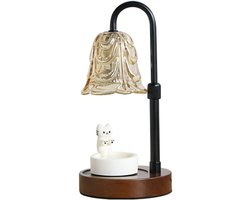 Tafellamp - Candle Warmer - Geurkaarsenlamp - Waxsmeltlamp - Verstelbaar - Sfeerverlichting voor huisdecoratie - Zwart - Metaal