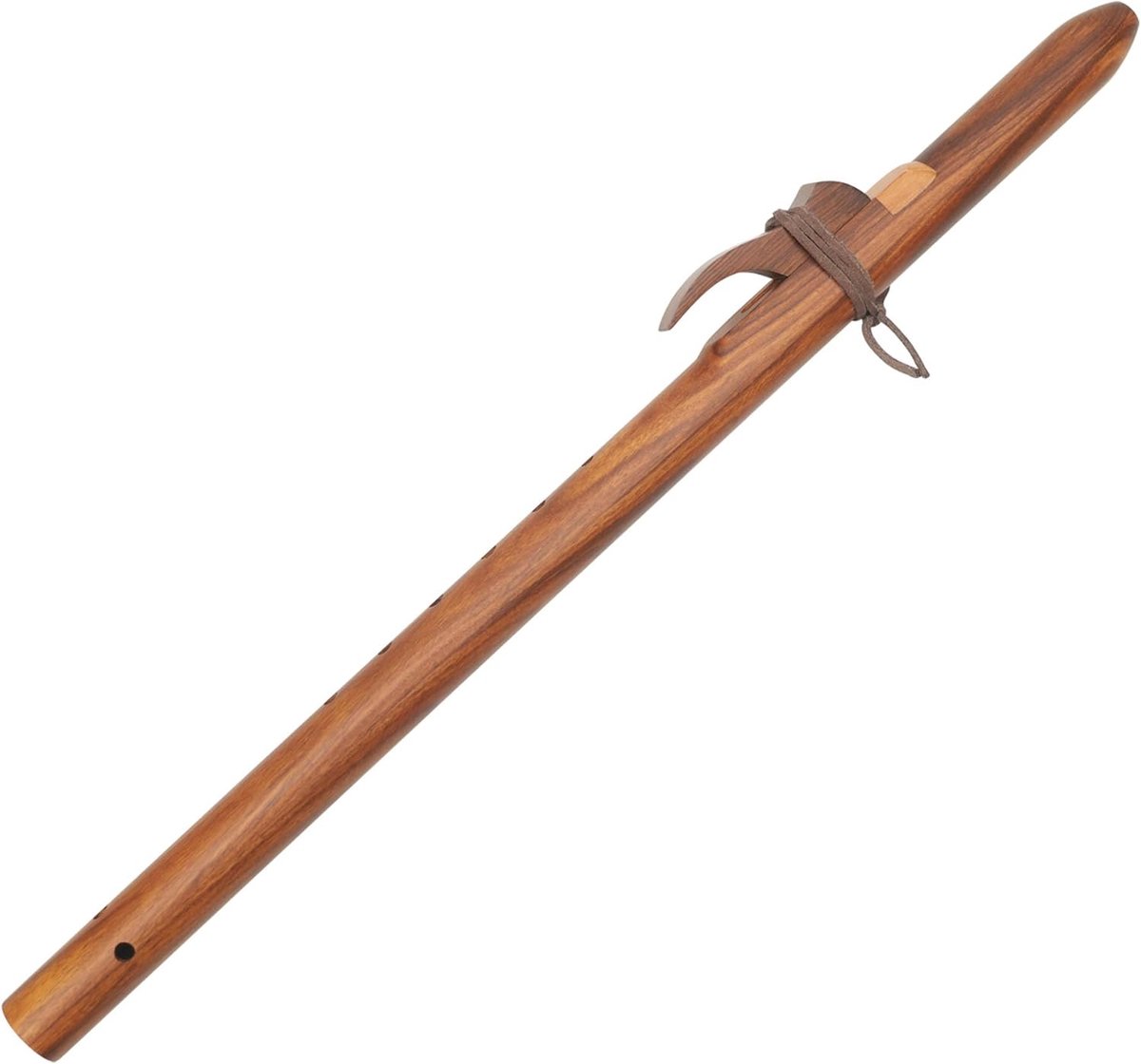 Korte Indiaanse fluit - Houtblaasinstrument - Muziek maken - Palissanderhout - Bruin