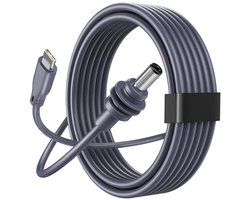 USB-C naar DC 5.5x2.1mm Voedingskabel - 100W - Waterdicht - voor Starlink Mini - 3 meter - geschikt voor Starlink MINI - grijs