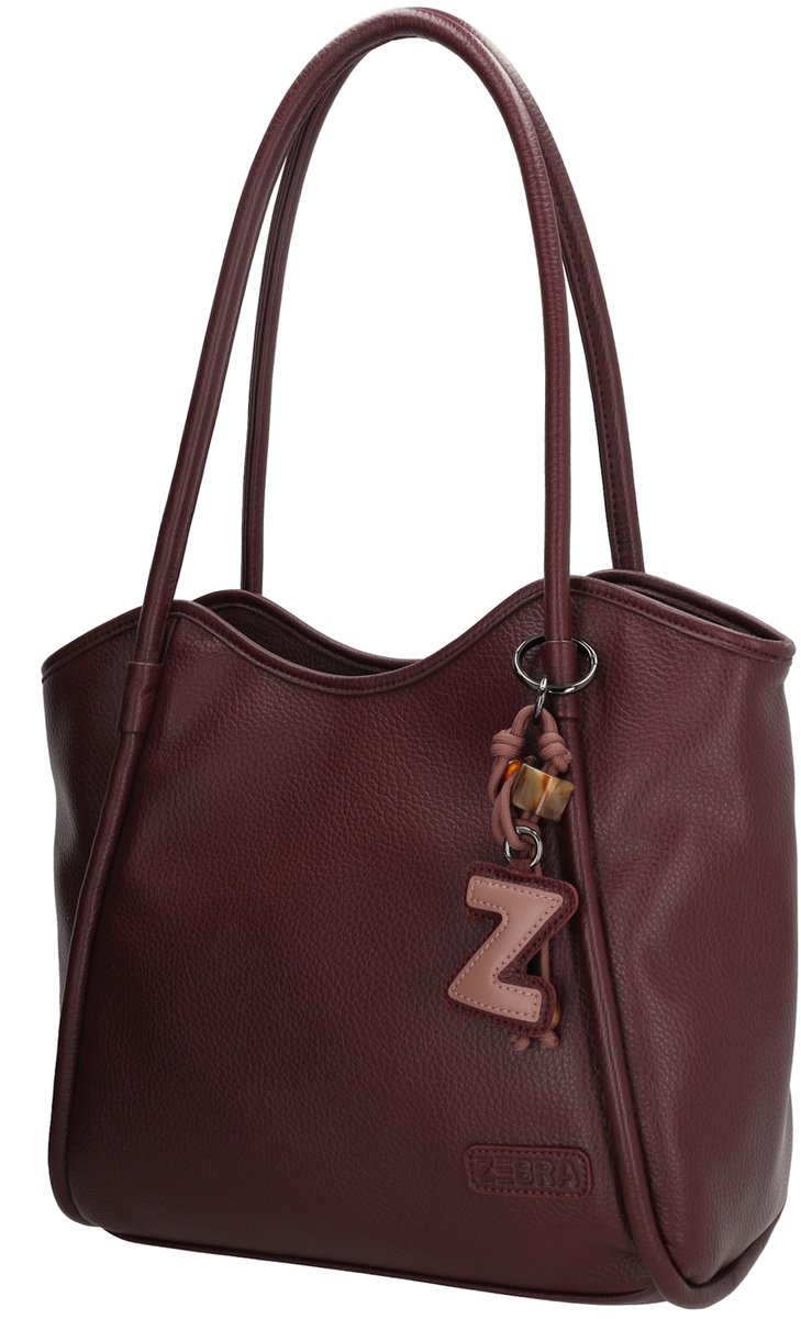 Zebra Trends Sofie Laptoptas - 15.6 inch - Shopper - Laptopvak - Ritsvak - Bag Charm - Dames Werktas - Bordeaux rood