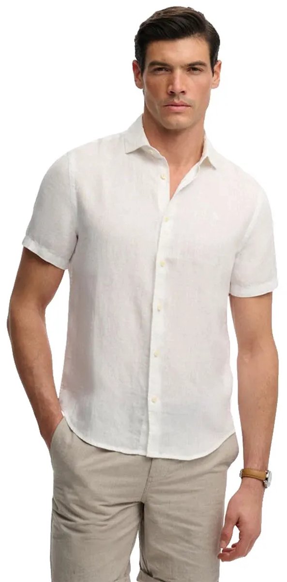 Superdry Riviera Linen Overhemd Met Korte Mouwen S Man Optic