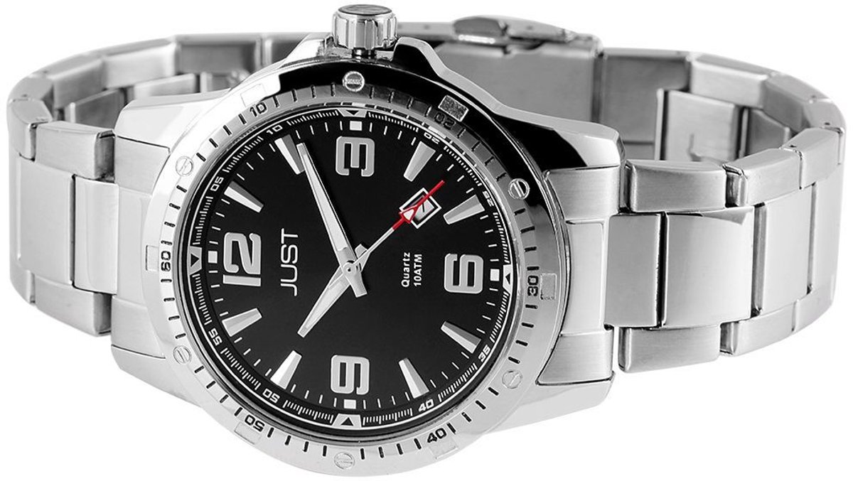 JUST Herenhorloge van roestvrij staal Colby Just herenhorloge met roestvrijstalen band, datumweergave, 10 bar