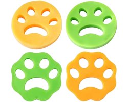 Vierdelige herbruikbare set voor het opvangen van dierenharen met siliconen balletjes die haar afstoten, geschikt voor gebruik in de wasmachine en droger, verwijdert dierenharen en pluisjes.