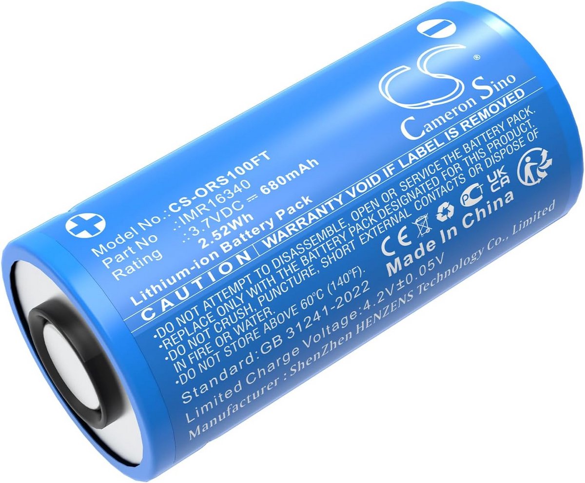 Oplaadbare Vervangende Batterij voor Zaklampen 680mAh