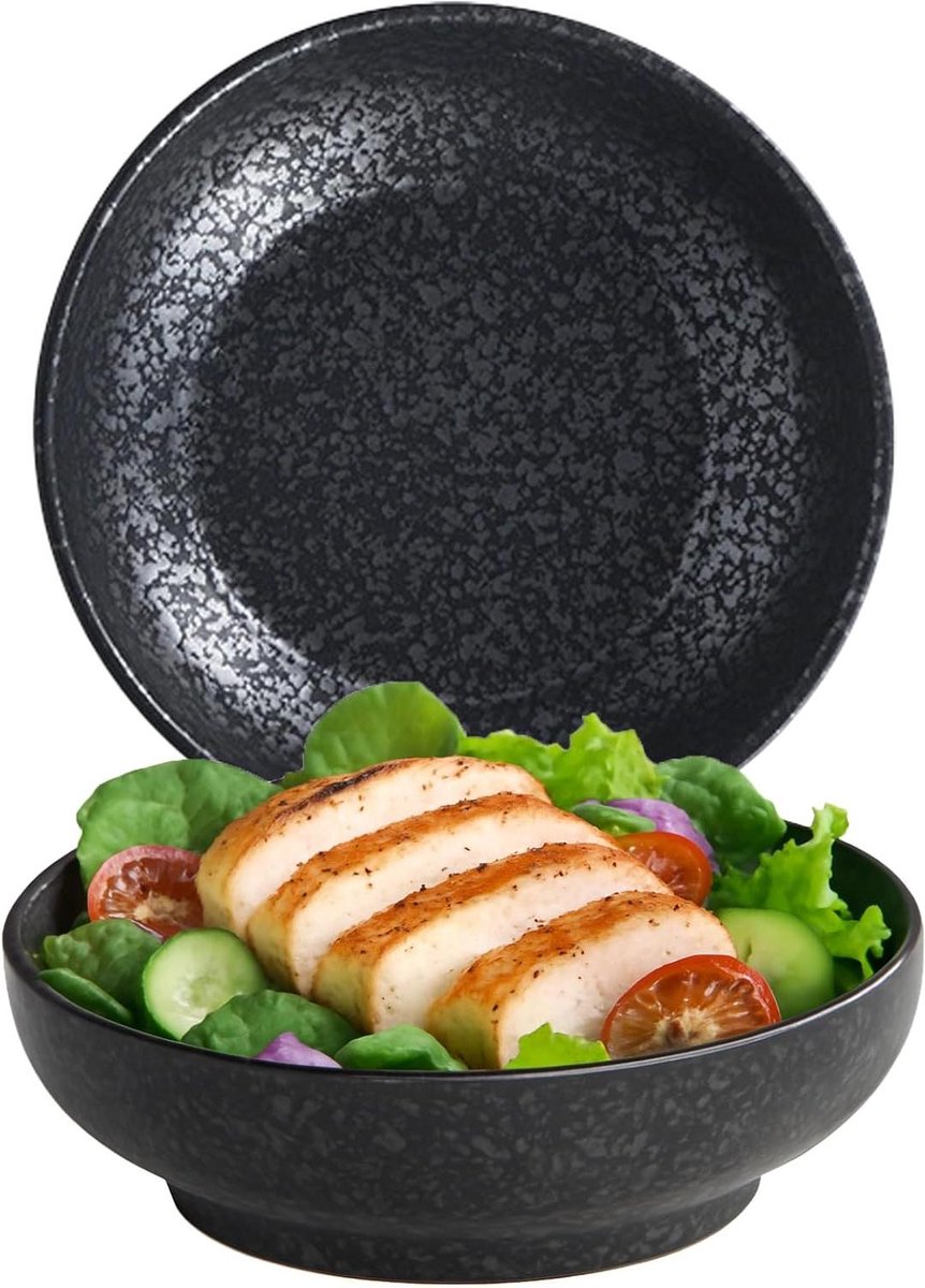 Grote keramieken saladekom en serveerschaal - robuuste fruitkom - Ø 23 cm