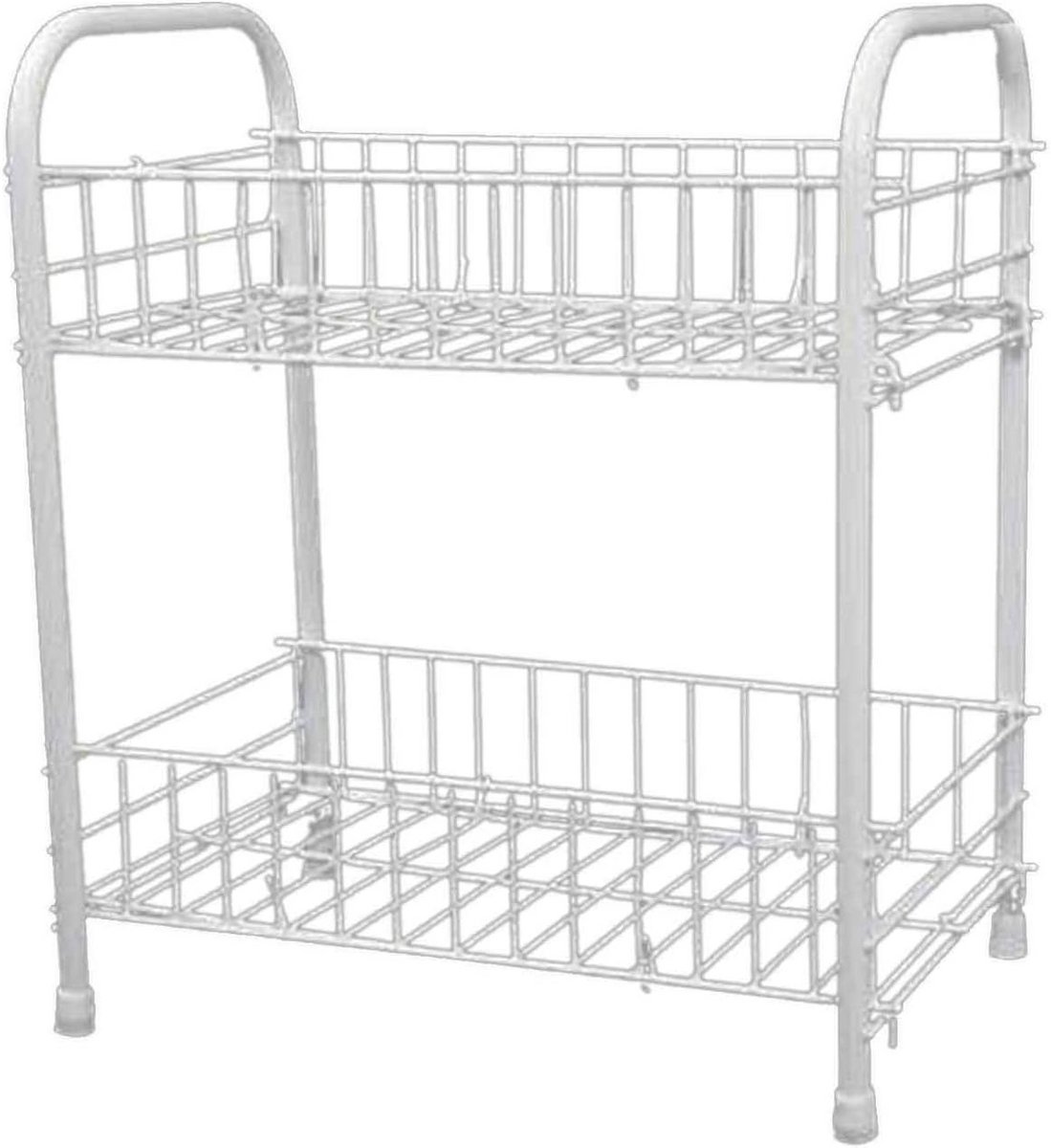 2-Laags Opbergrek met Wielen voor Fruit en Groenten - Keuken Organizer Trolley