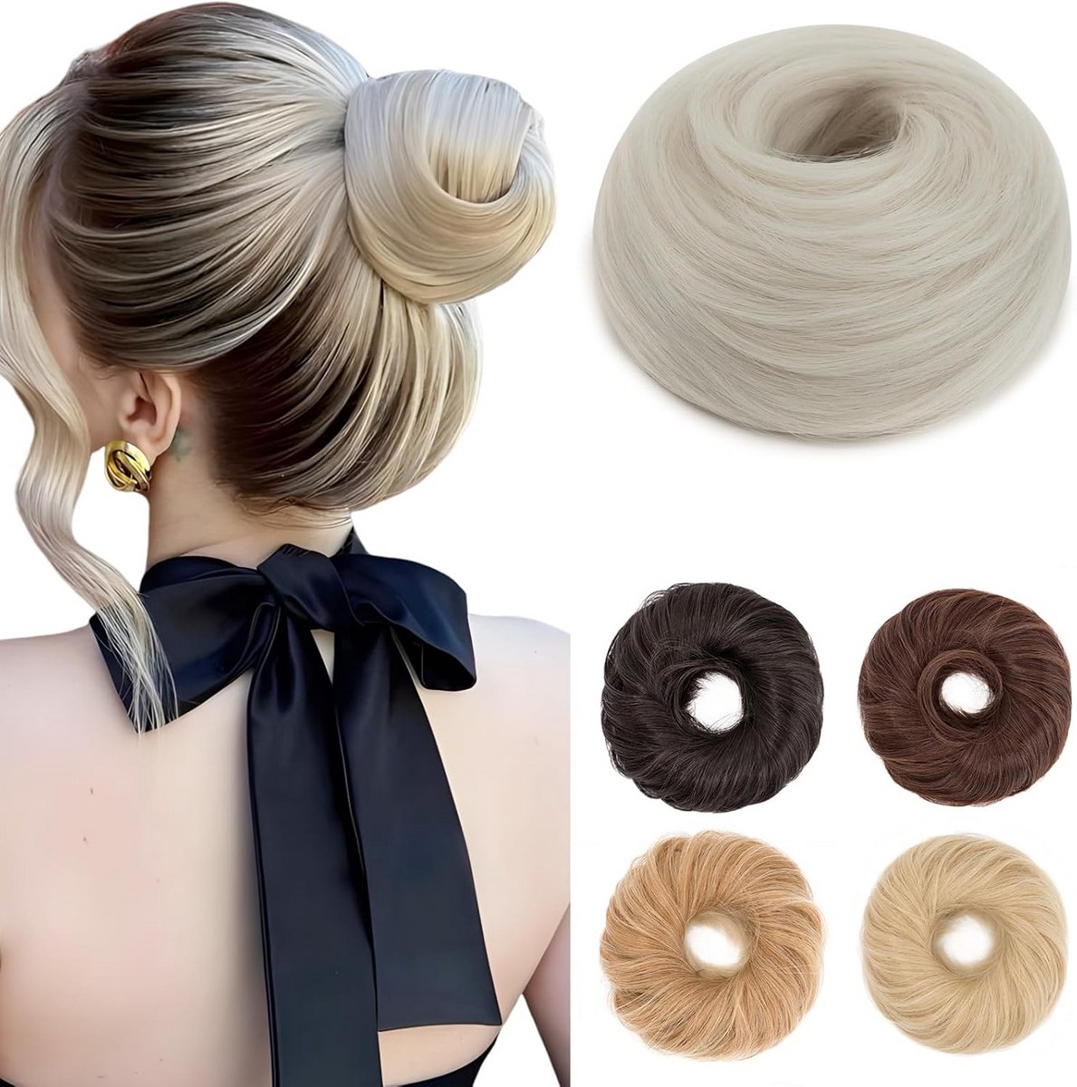 Haarknot met Elastiek voor Dames en Meisjes - Synthetisch Haarstuk voor Direct Volume