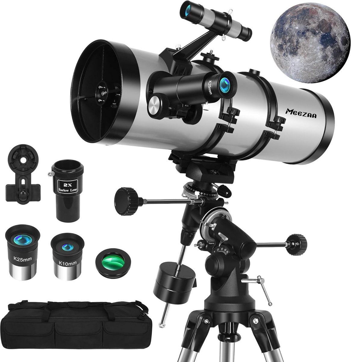 Krachtige Newton Reflector Telescoop voor Sterrenkijken - Inclusief Statief & Toebehoren